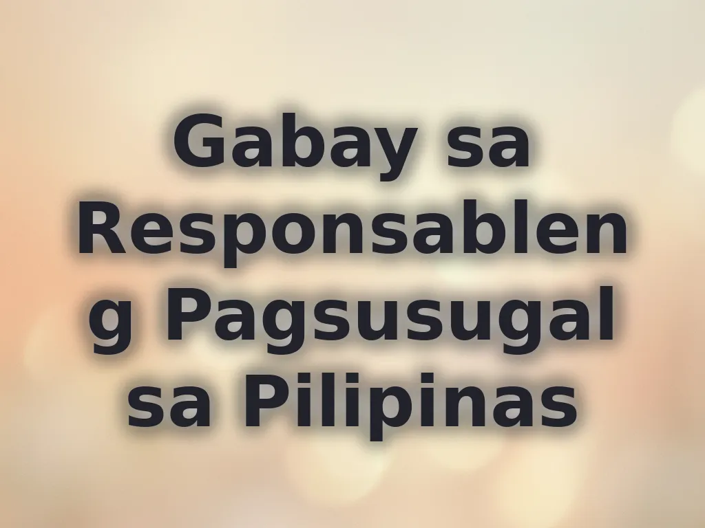 Gabay sa Responsableng Pagsusugal sa Pilipinas